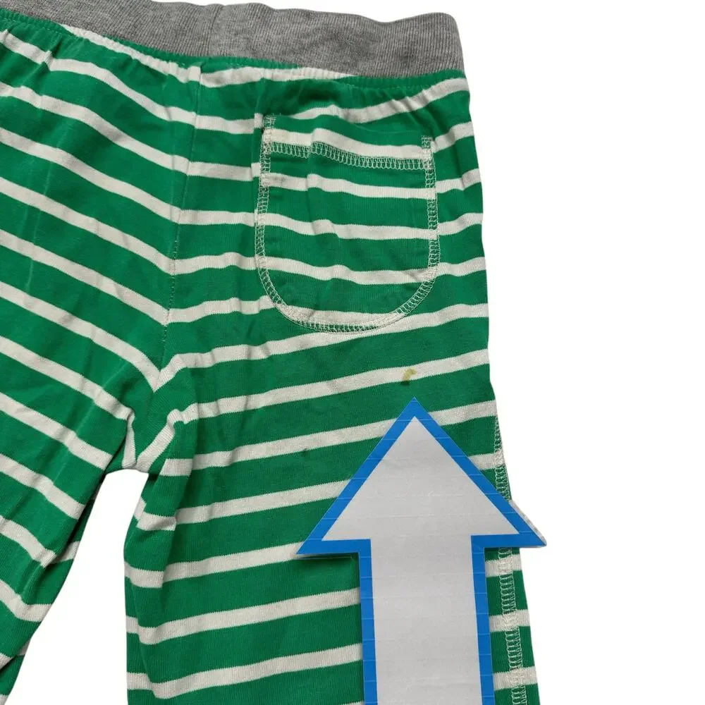 MINI BODEN Green White Long Line Baggies Knit Shorts Size 6Y Boys Cotton *READ*